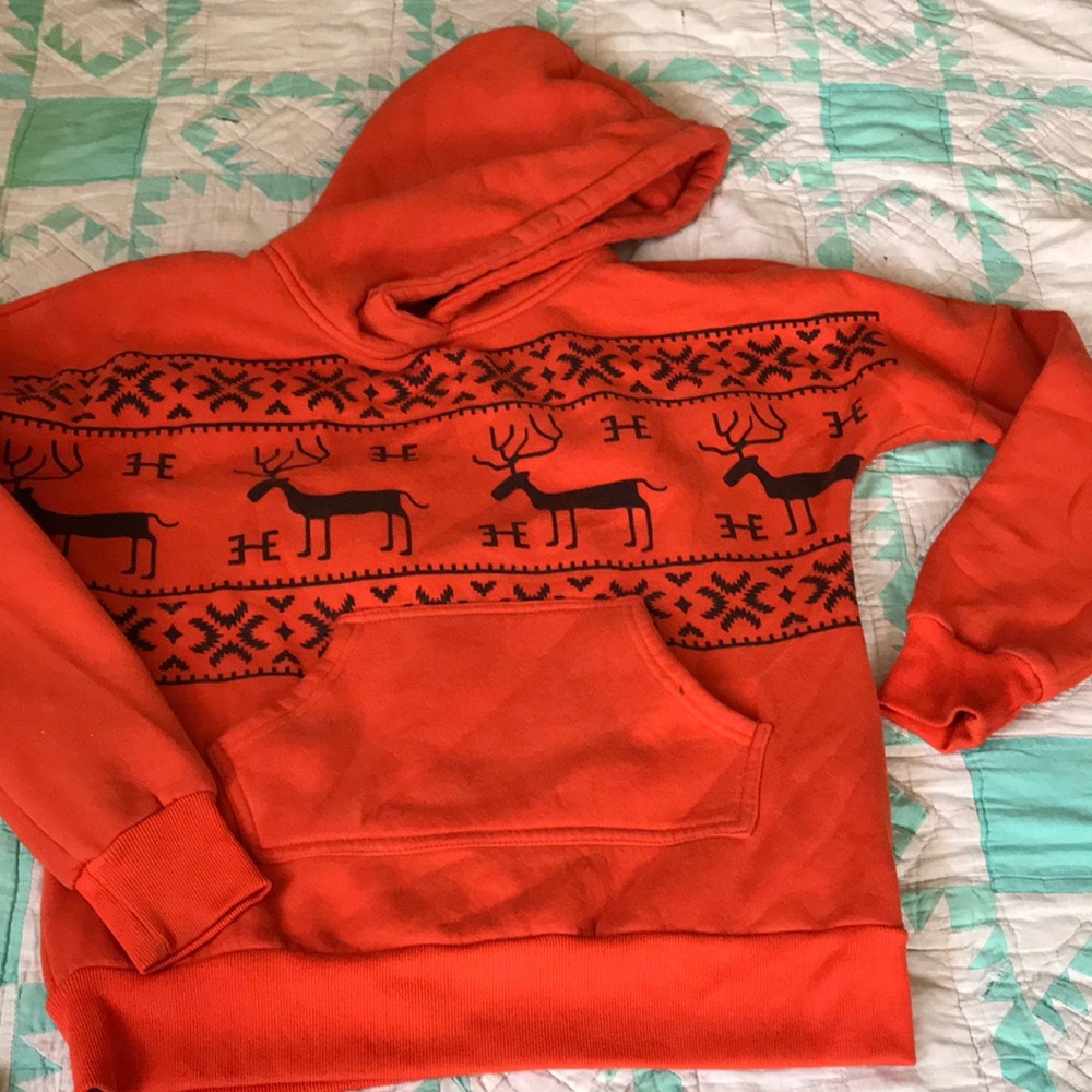 Blaze orange hoodie with Deer
